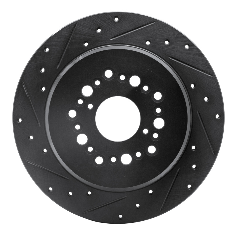 Lexus LS400 Brake Rotor (1) - Rear Left - R1 Concepts - Drilled & Slotted - Black - `92-`00